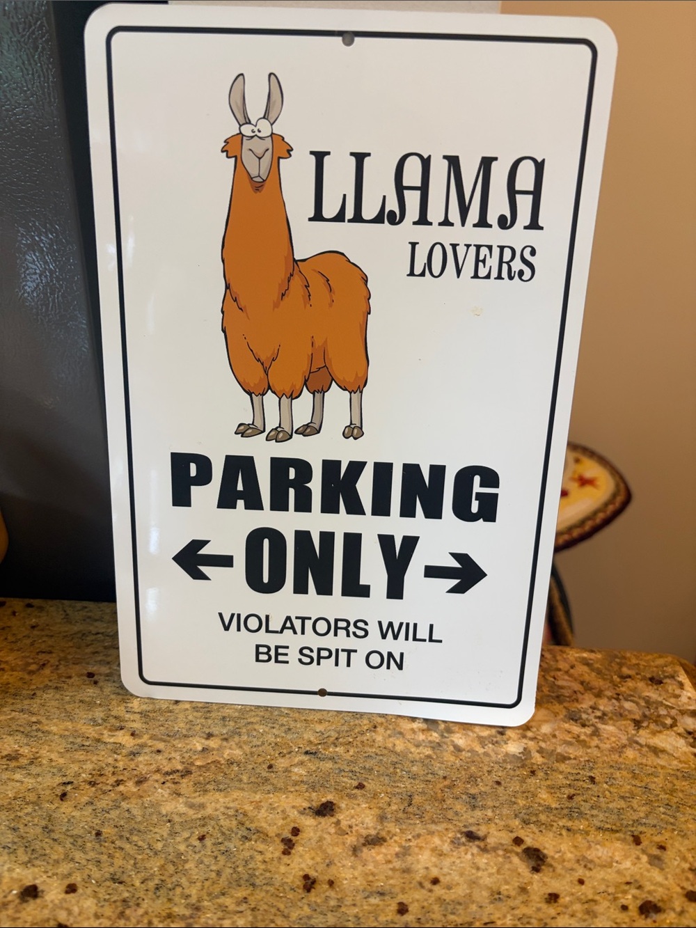 Llama Lovers Parking Only Sign - Orange Llama